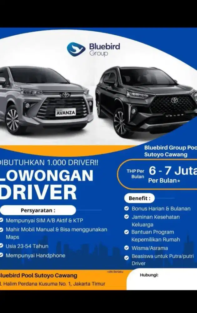 LOWONGAN PEKERJAAN DRIVER