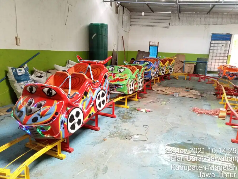]Minicoaster Rel Naik turun 3x9 meter isi 4 Gerbong siap pakai