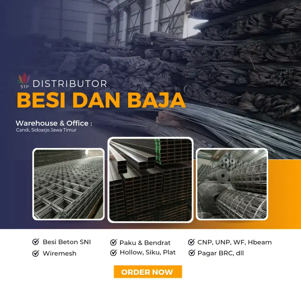 Jual besi beton, kawat bendrat, paku kayu, besi wiremesh roll & lembar
