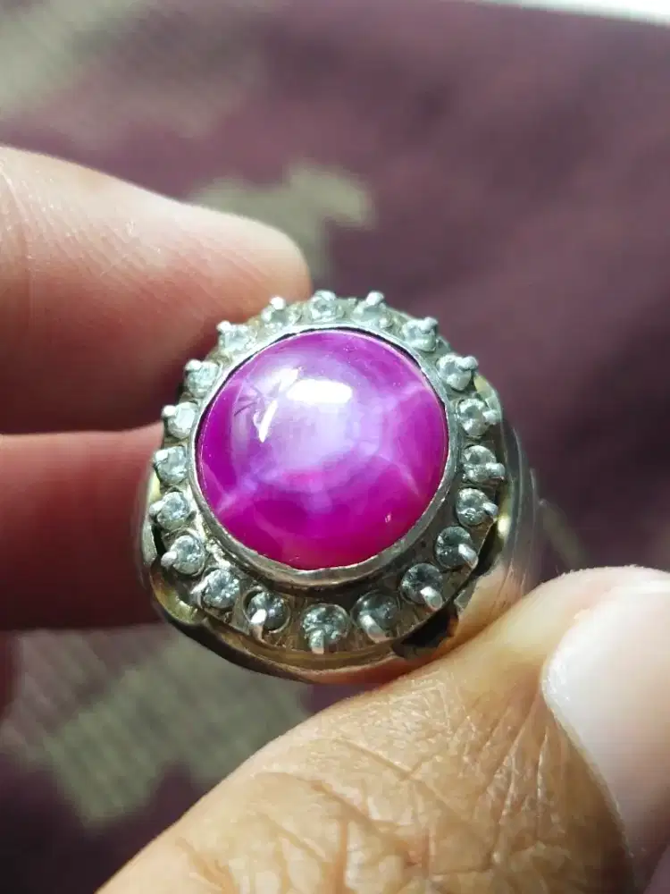Cincin merah star ring perak