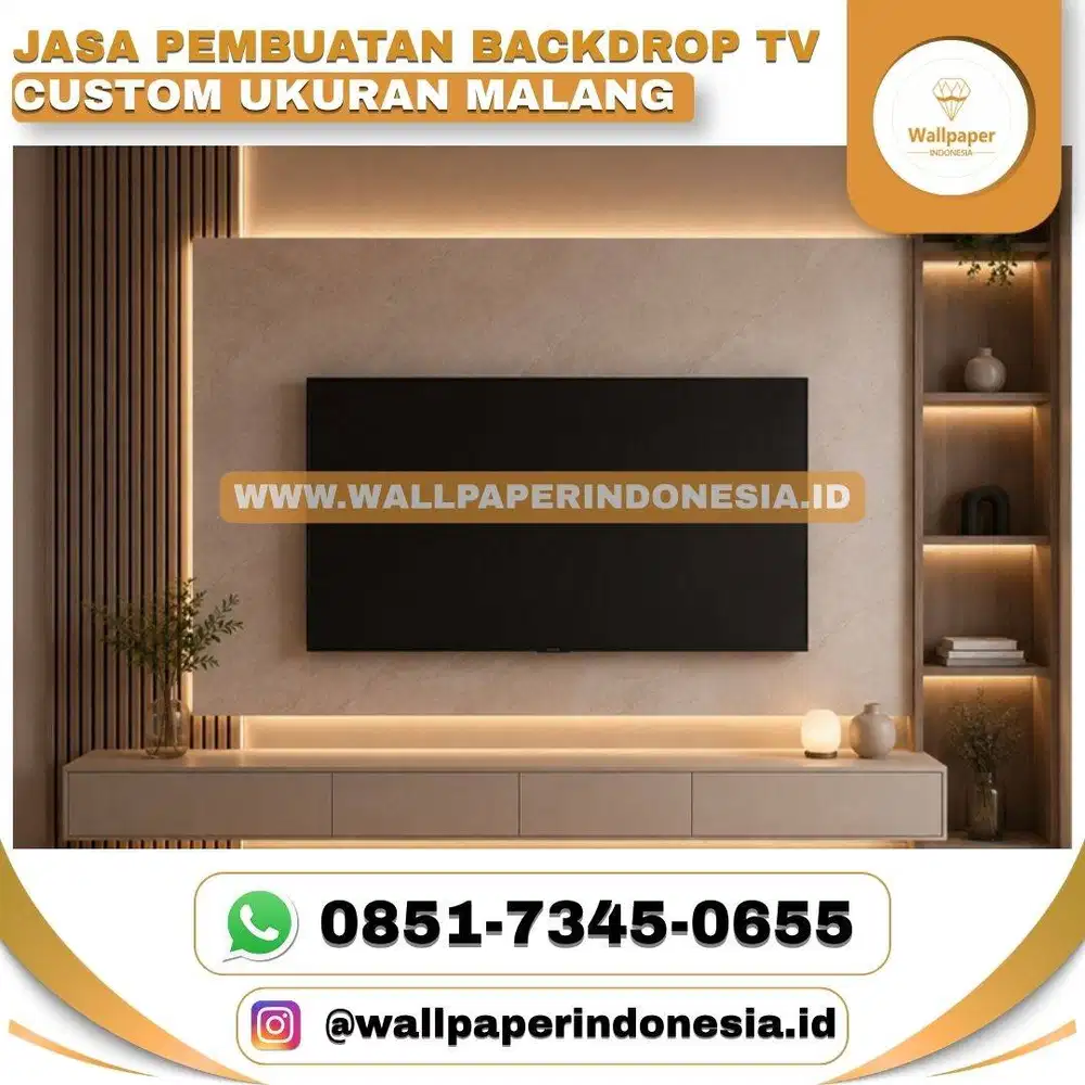 JASA PEMBUATAN BACKDROP TV CUSTOM UKURAN MALANG