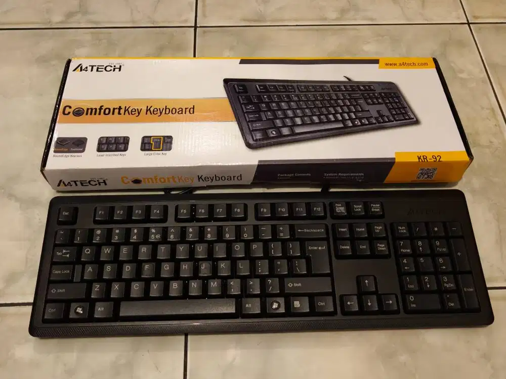 Keyboard USB For Office A4Tech KR-92 Fullset Second Gan