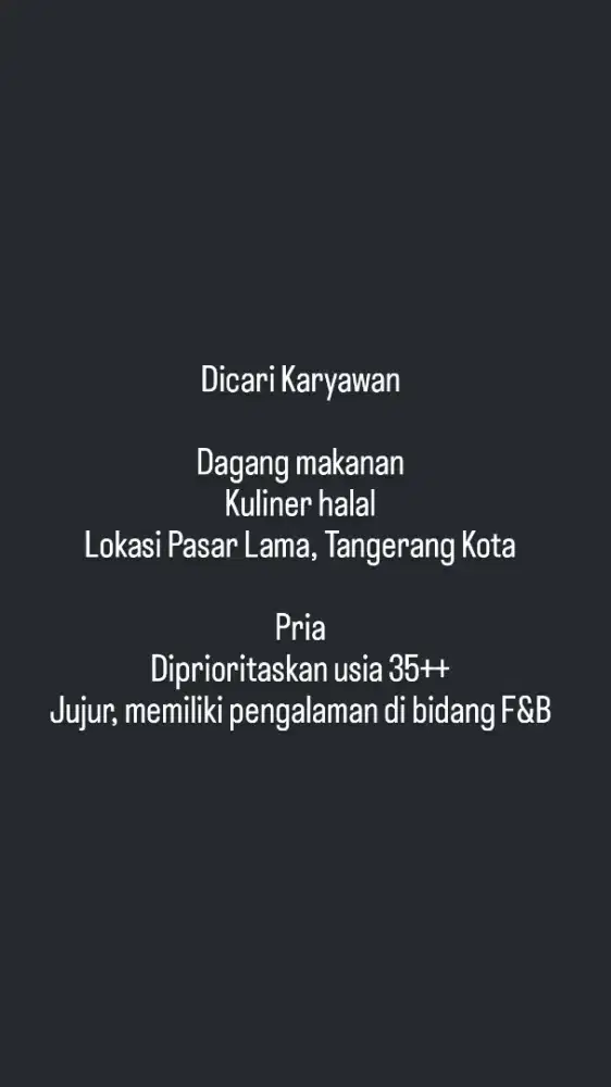 Lowongan Dagang Makanan Kaki Lima