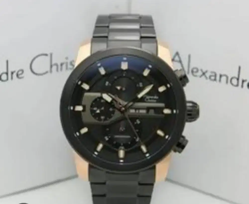 Jam tangan Pria Alexandre Christie original ac 6562 black