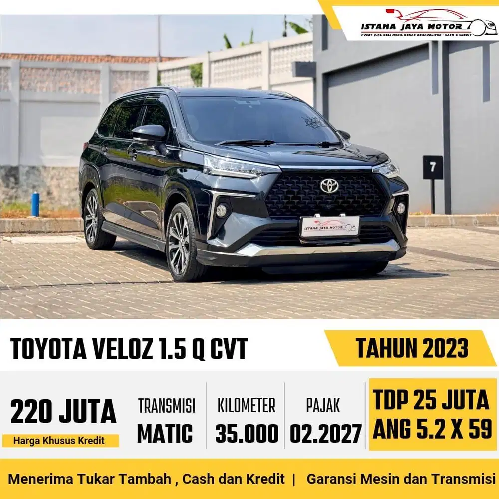 [FULL PEREDAM] Toyota Veloz Q CVT 1.5 Automatic 2023 Hitam