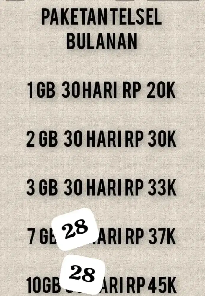 PAKETAN MURAH TELKOMSEL MASA AKTIF FULL SATU BULAN.
