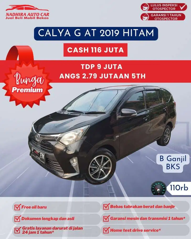 Angsuran Bunga Premium 2 Jutaan Calya G AT 2019 Hitam