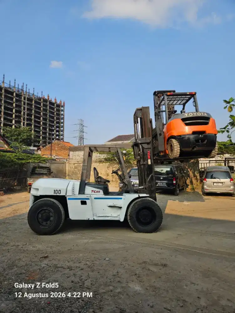 Forklift TCM 10 Ton,Matic,Tiang 3 Meter,Mesin Isuzu 6BG1,Tahun 2019