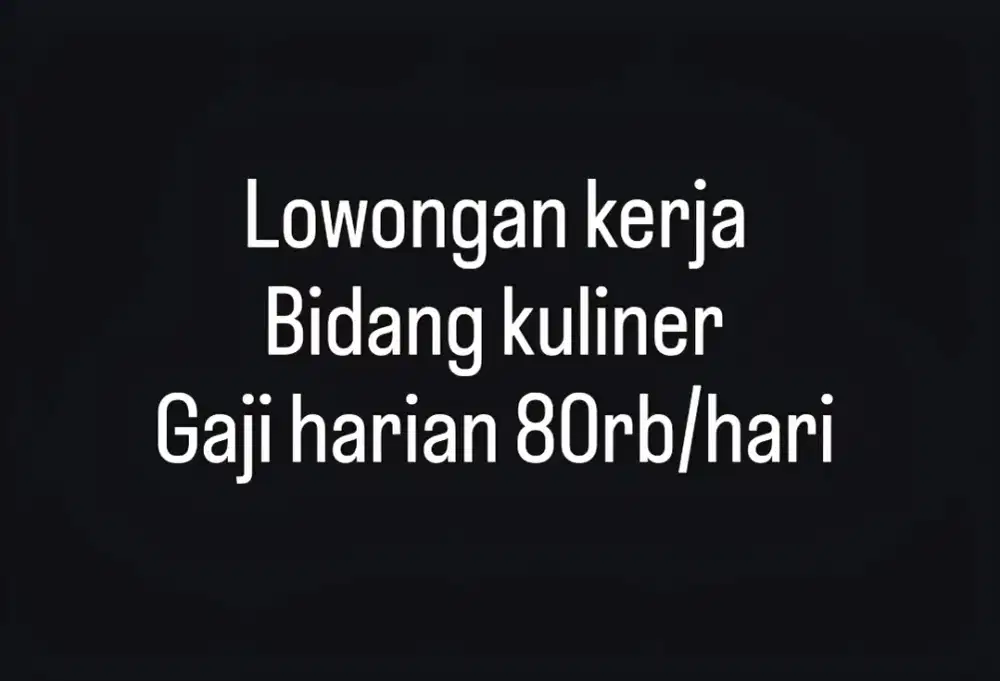 Loker dibidang kuliner