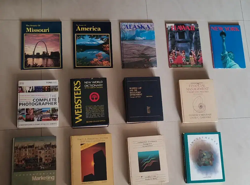 Buku Vintage Hardcover - Travel, Fotografi, Webster & Bisnis/Finansial