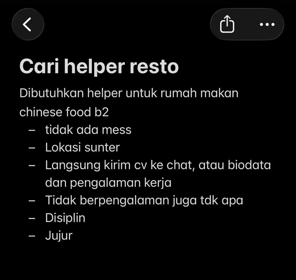 Cari helper resto