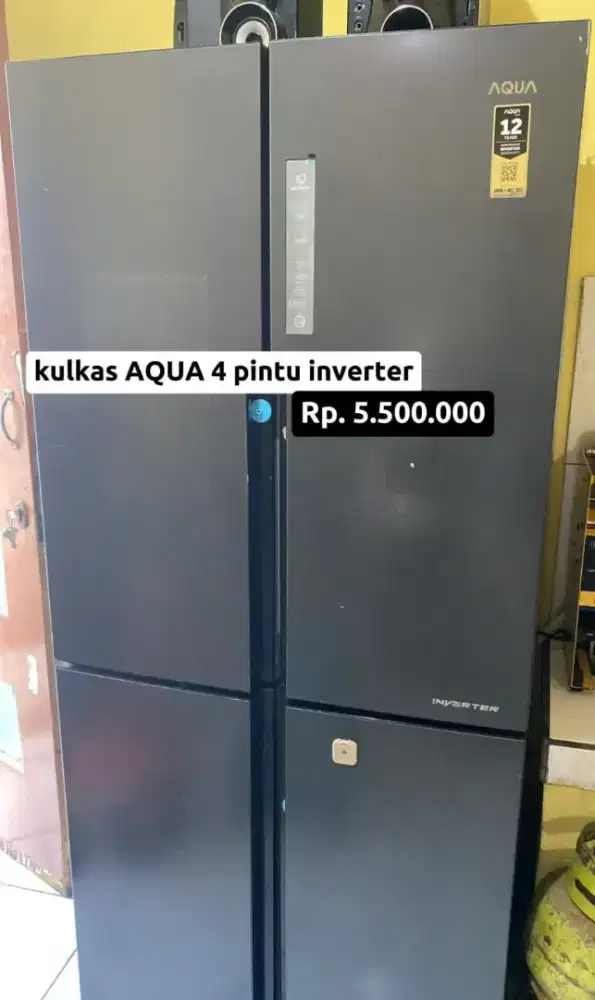 Dijual kulkas 4 pintu merk aqua
