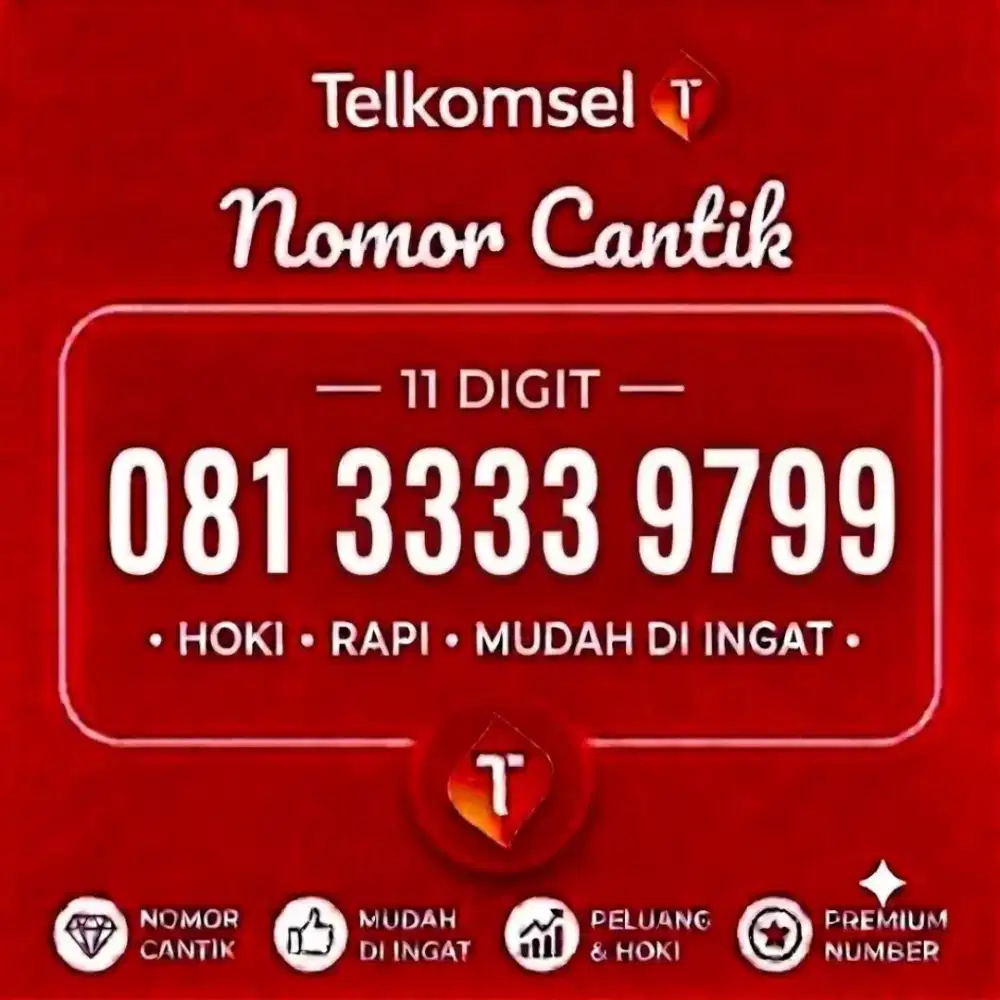 Nomor Cantik Telkomsel 11digit 3333 9799