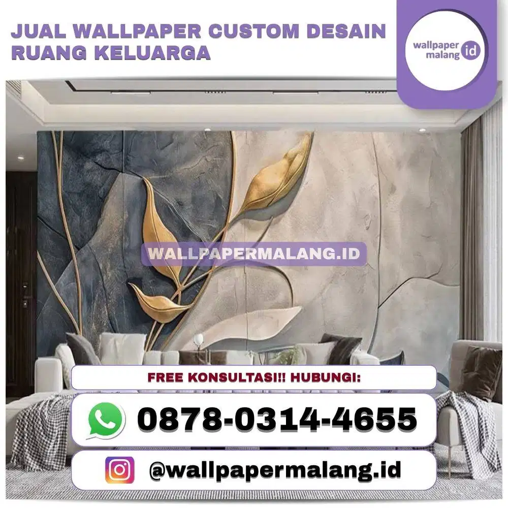 JUAL WALLPAPER CUSTOM DESAIN RUANG KELUARGA