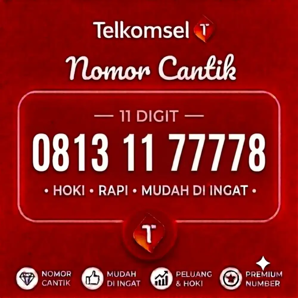 NOMOR CANTIK PREMIUM SIMPATI 11DIGIT 11 77778