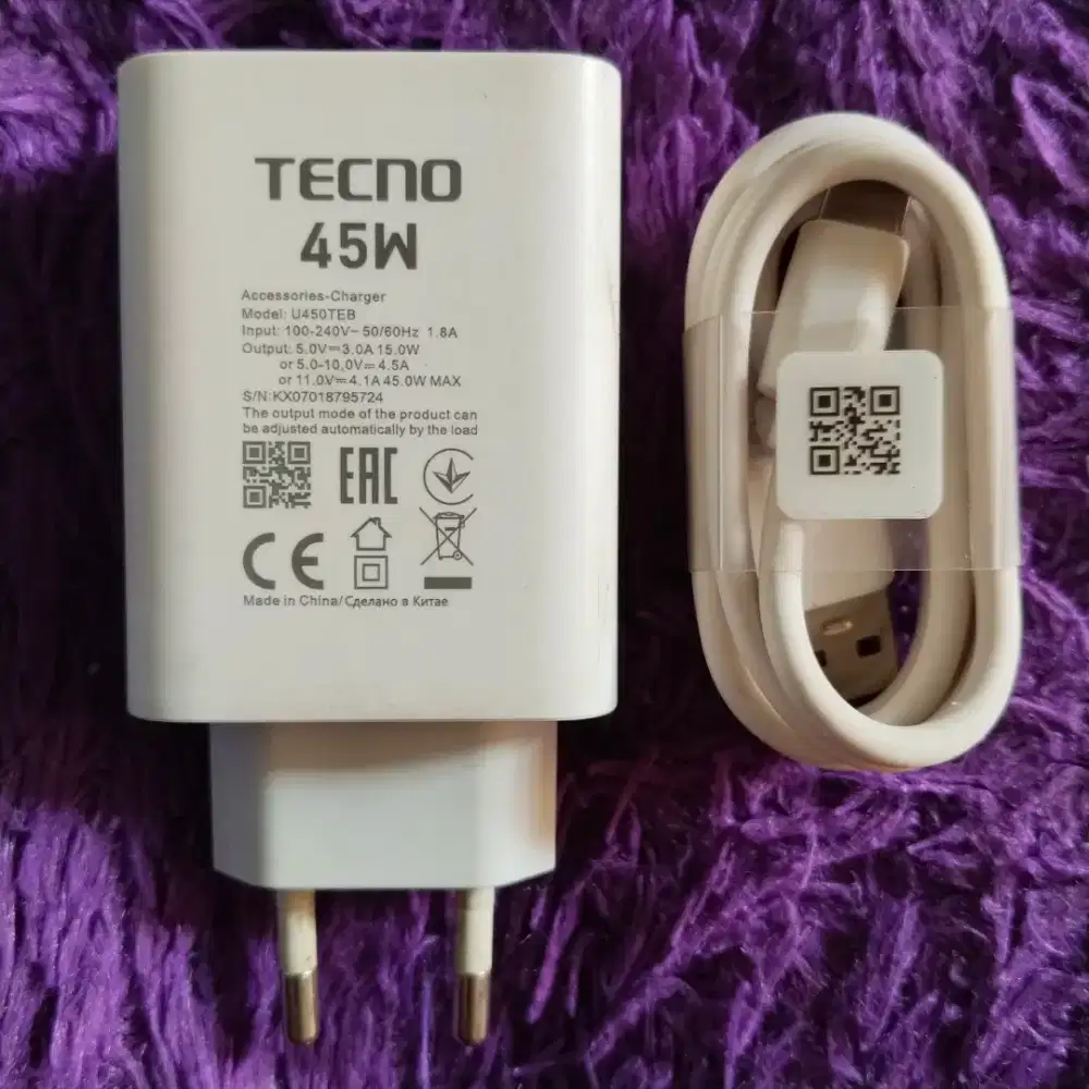 CHARGER ORIGINAL TECNO 45 WATT
