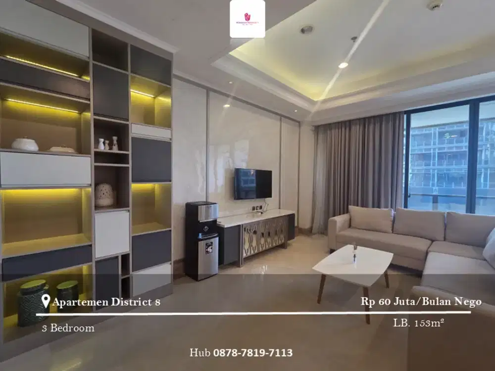 For Rent Apartement District 8 3BR Fully Furnished