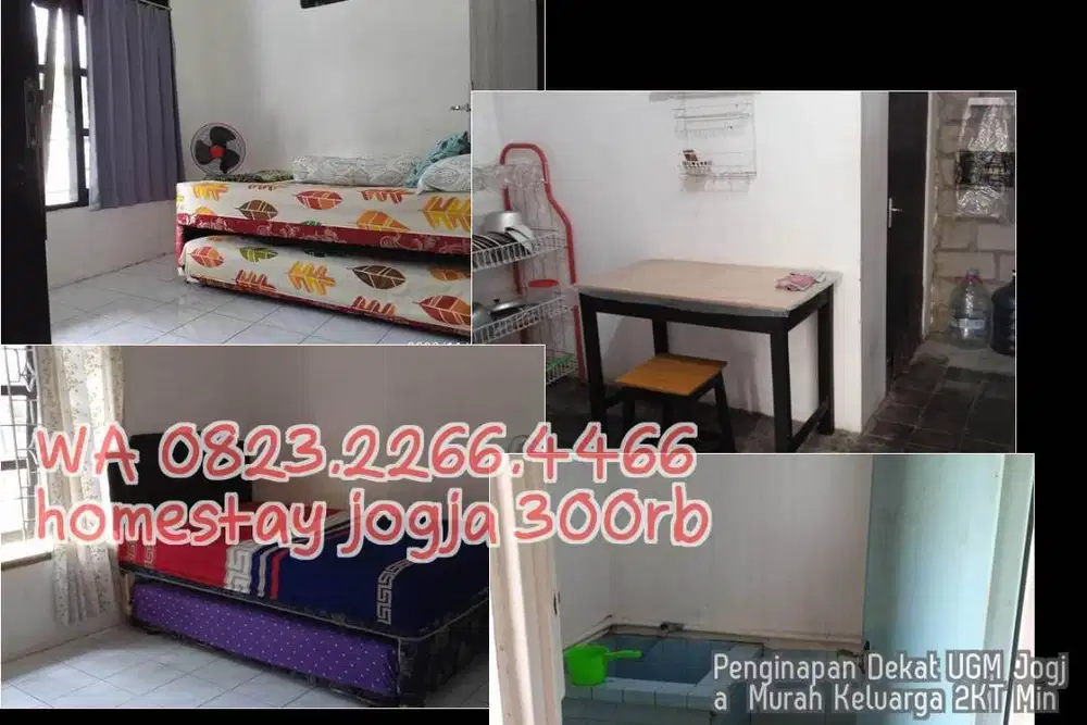 Penginapan Dekat UGM Jogja  Murah Keluarga 2KT Mingguan Harian Bulanan