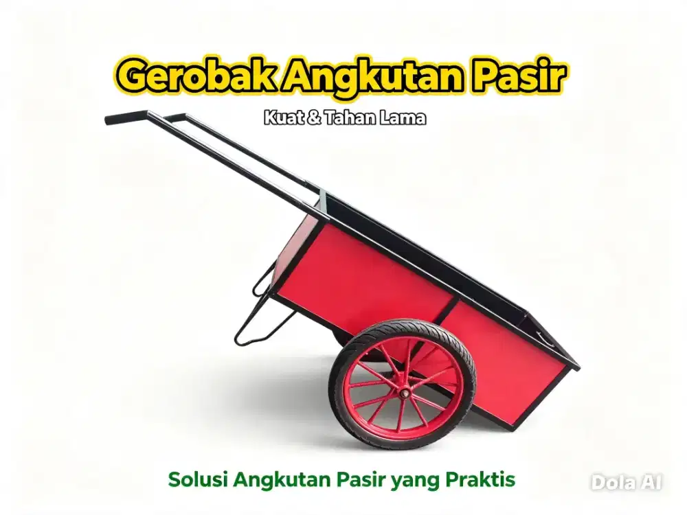 Gerobak Proyek / Gerobak Pasir kapasitas 750 kg ukuran 120x50x40 cm
