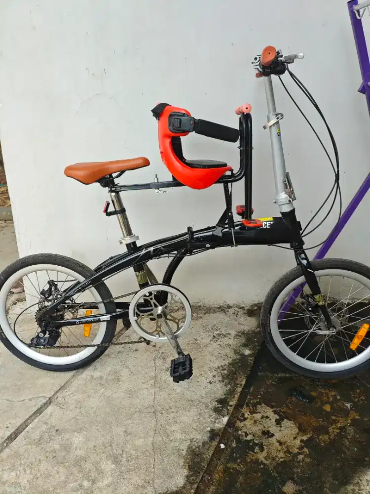 Sepeda Lipat 20inch Element Police + Child seat safety
