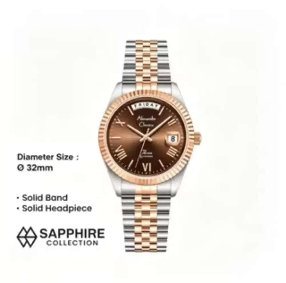 Jam tangan wanita Alexandre Christie original ac 5014 kombinasi