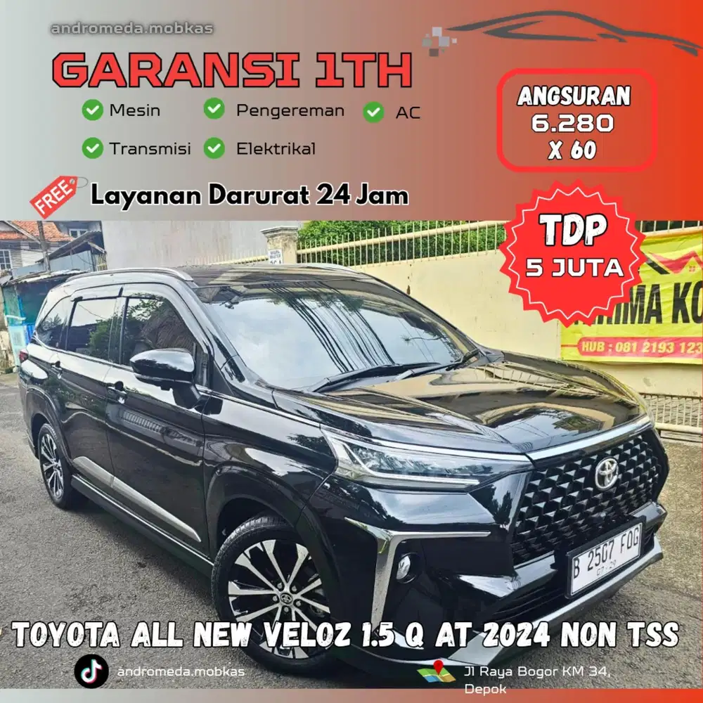 TDP TERMURAH 5 JT TOYOTA NEW AVANZA 1.5 VELOZ Q MATIC 2024 LOW KM