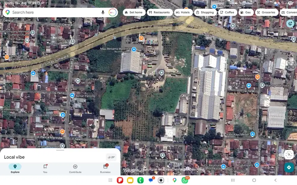 TANAH 4,8 HA JALAN TRITURA SIMPANG SM RAJA