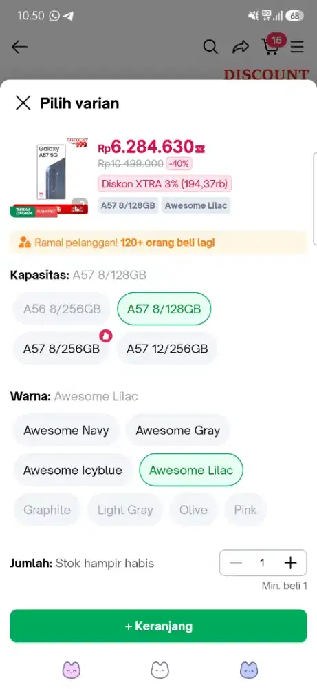 JUAL SAMSUNG A57 5G TAHUN 2026 LIKE NEW