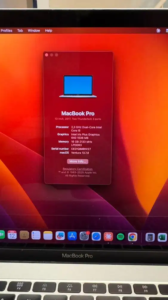 MacBook Pro 13 2017 - Intel i5 / RAM 16GB / SSD 512GB