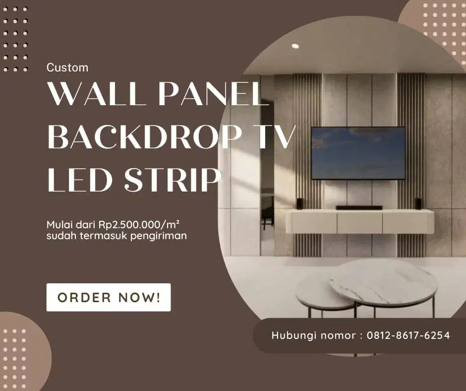 Custom Wall Panel Backdrop TV Led Strip Minimalist