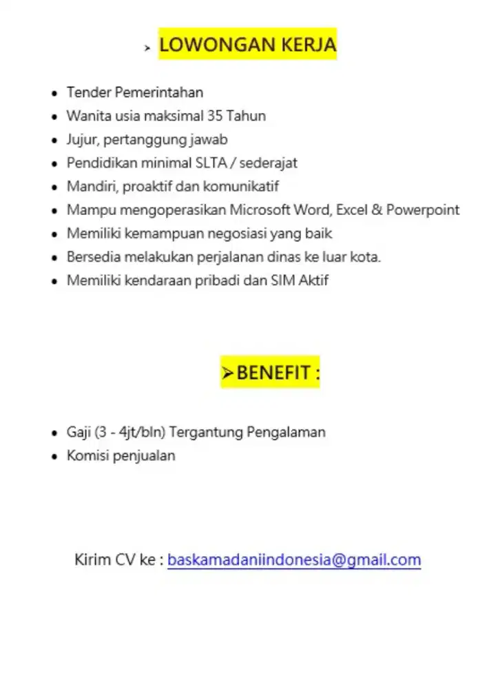 Di cari sales/marketing