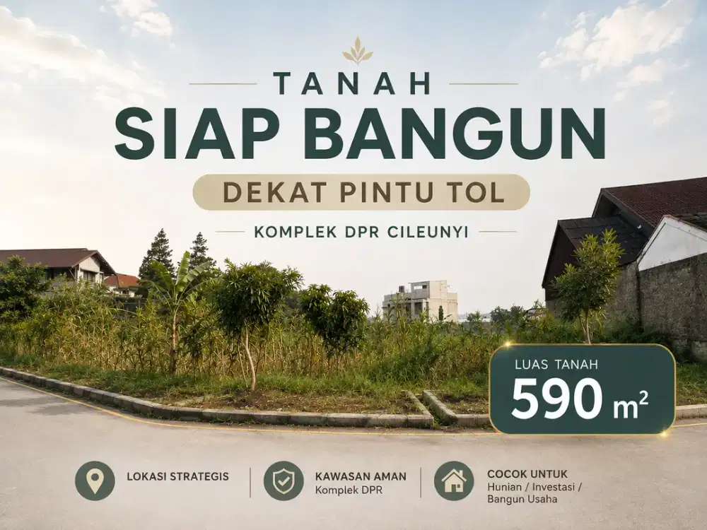 Tanah Hook SHM Siap Bangun, Posisi Strategis Cileunyi