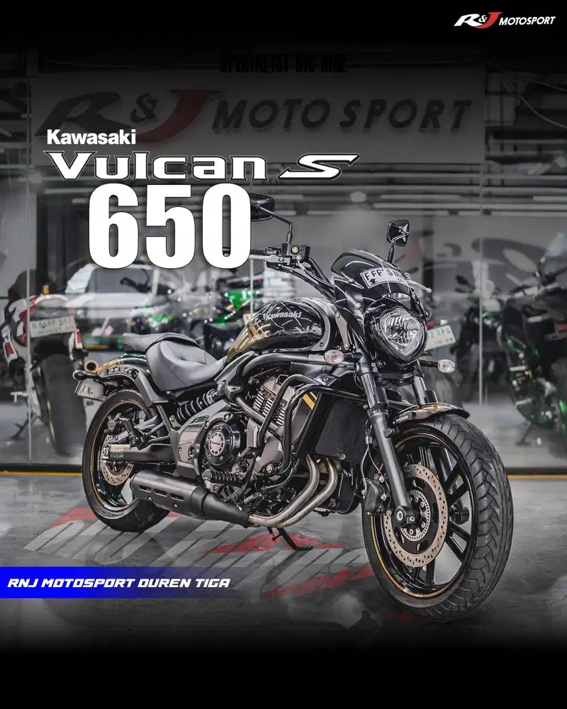 ‎Kawasaki Vulcan S 650 cc Km 4.000an warna hitam