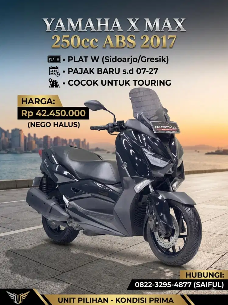 Perfect Condition!!Yamaha X Max 250cc ABS 2017 Black Plat W-Mustika