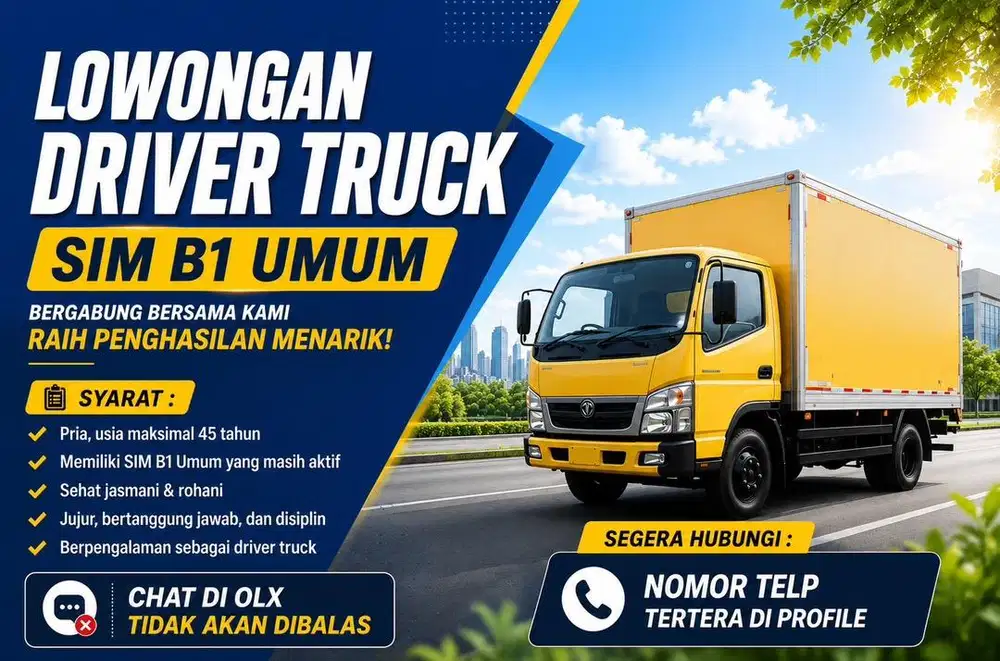 LOWONGAN KERJA - SUPIR MOBIL BOX ENGKEL (SIM B1 UMUM)