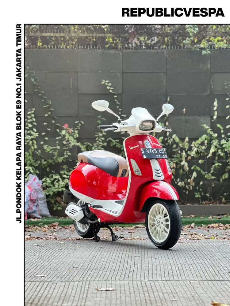TERMURAH PIAGGIO VESPA SPRINT 150 3V IE MODIF KALCER TAHUN 2014 MERAH
