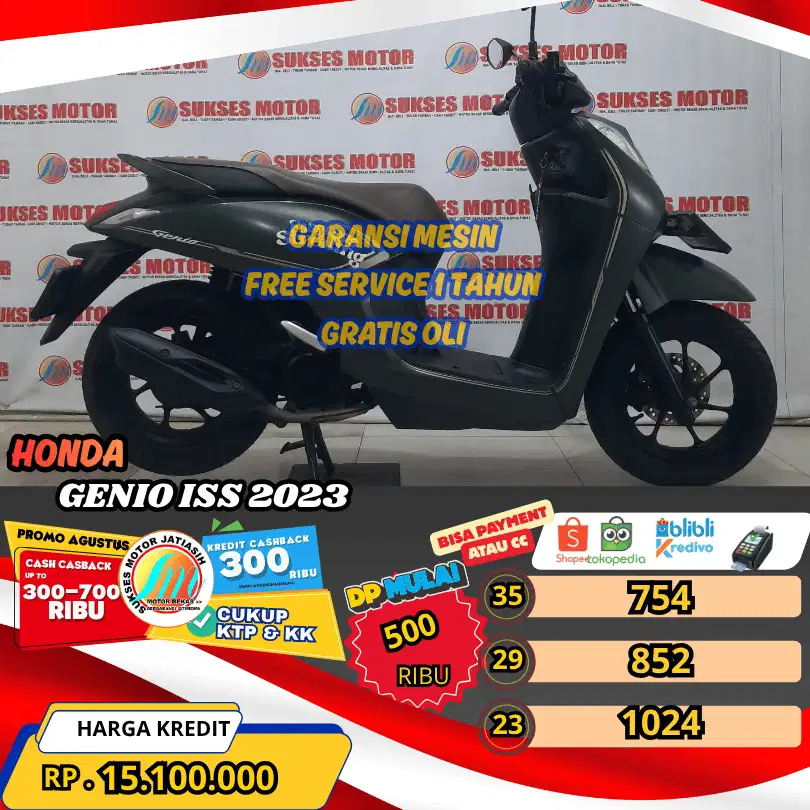 HONDA GENIO ISS 2023 AJIB PAYMENT SPYLATER KREDIVO &CC (SUKSESMOTOR)