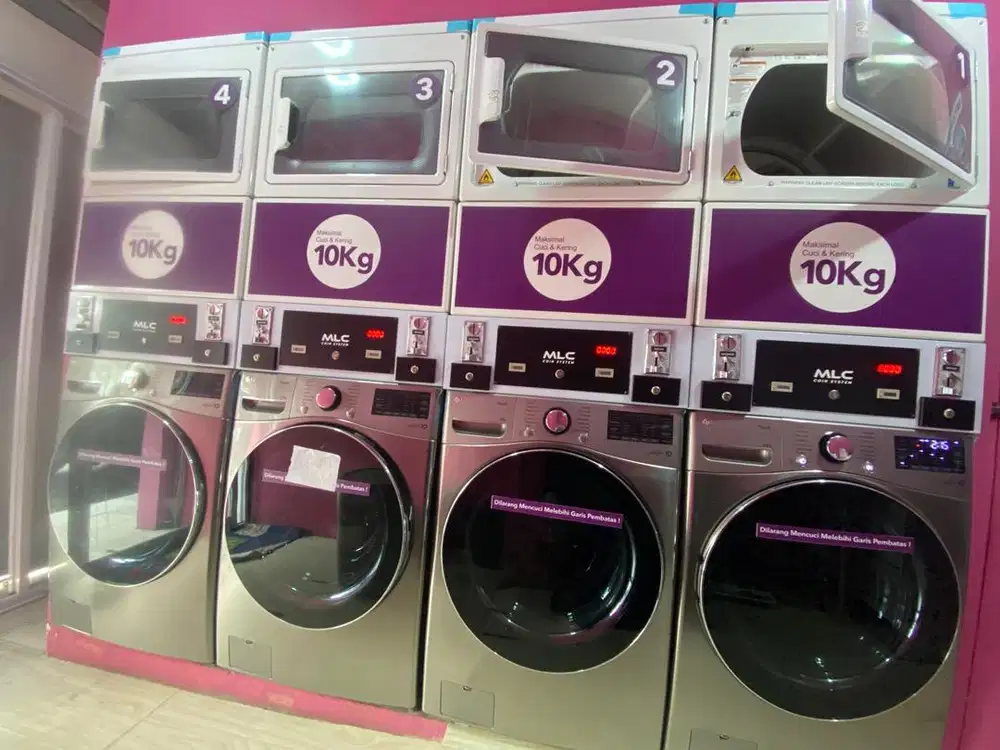 Dijual Bisnis laundry ada 4 set mesin cuci+mesin pengering+box coin