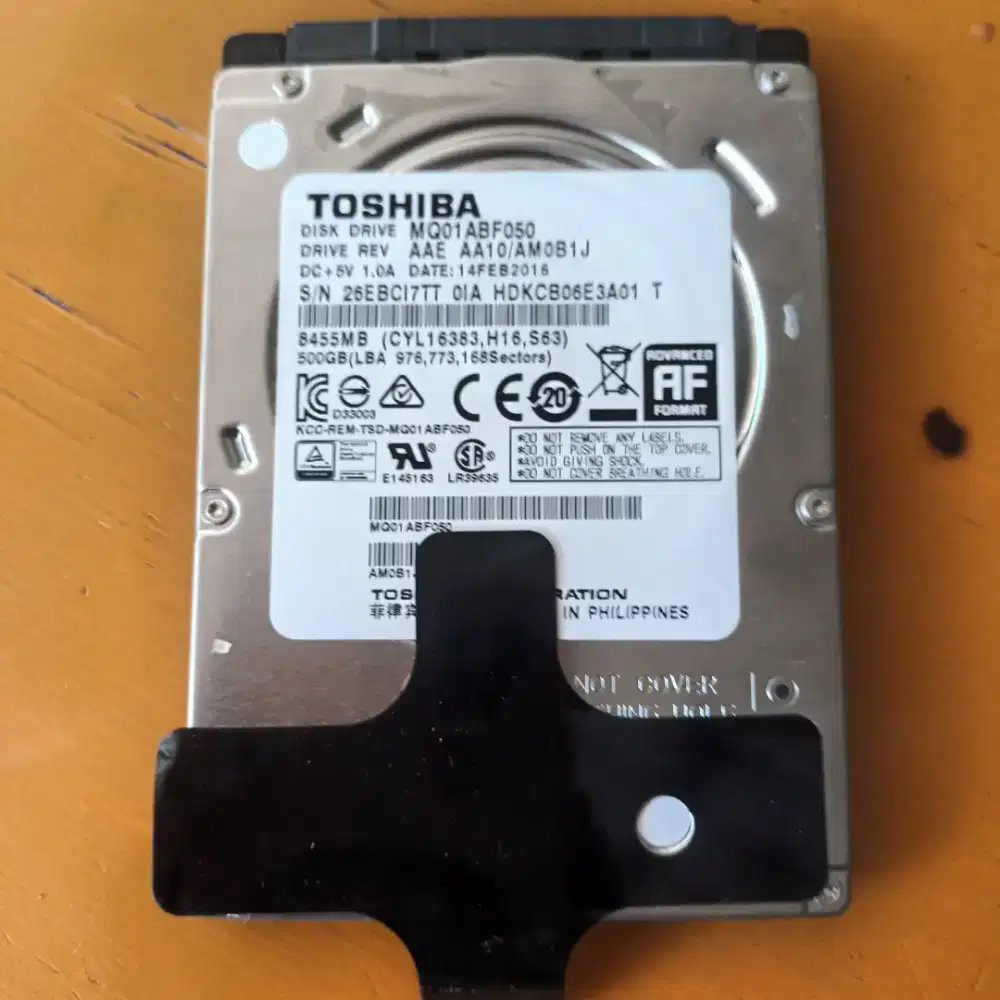 Hardisk hdd laptop slim 2.5 inch 500gb sentinel 100%