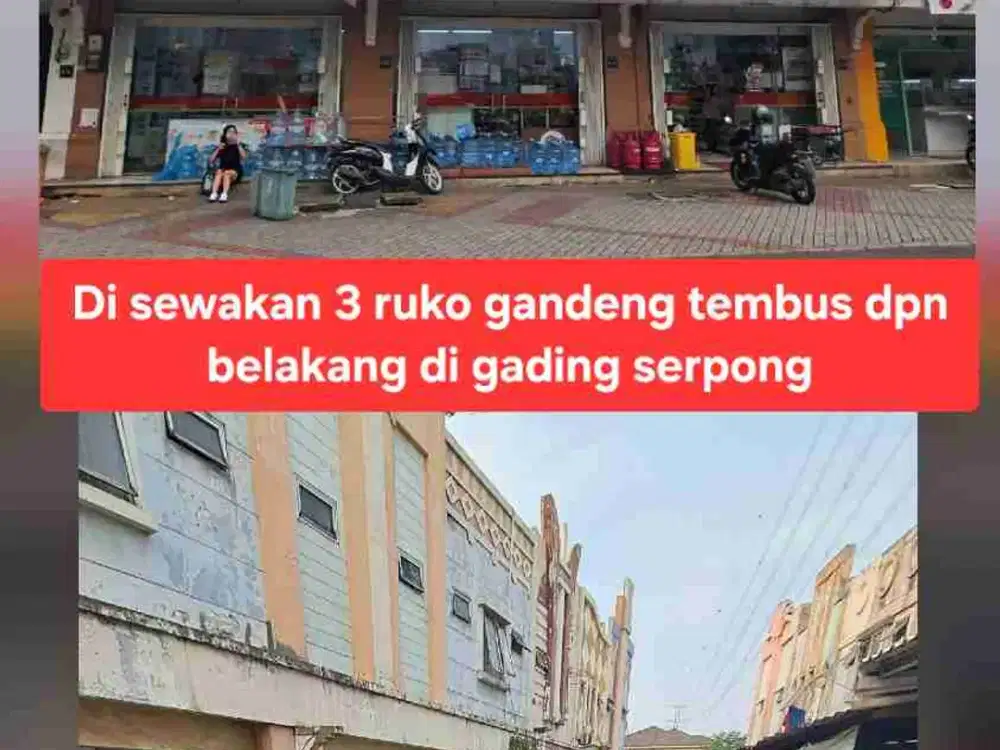 Disewakan 3 ruko gandeng di gading serpong, ruko frankfrut
