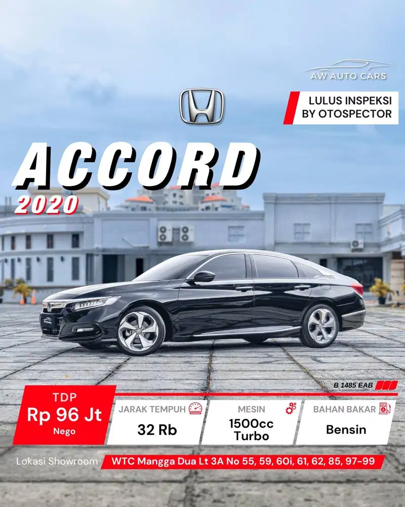 Honda Accord 1.5 Turbo NIK 2020 Honda Sensing low KM 2021 RS 2019