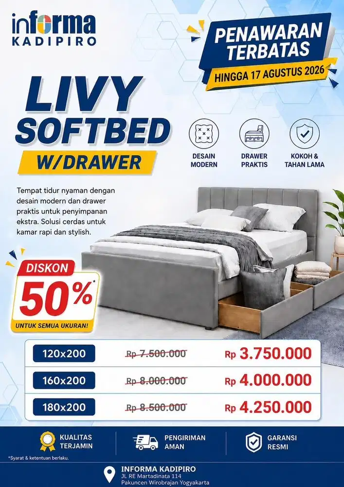 Dipan set dengan laci