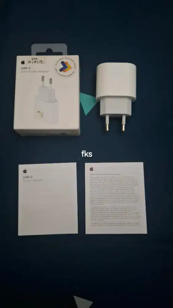 HEAD ADAPTER / KEPALA CAHRGER IPHONE C TO C ORIGINAL, X GARANSI BLIBLI