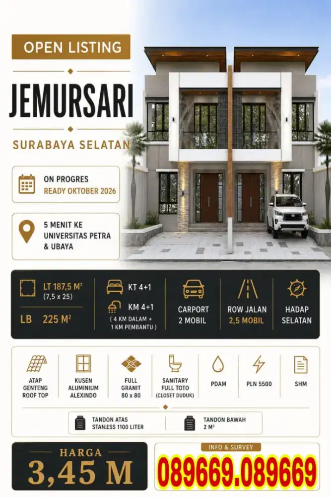 NEW Jemursari dkt Kutisari Rungkut Prapen Tenggilis Siwalankerto Waru