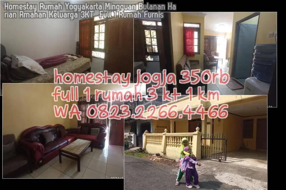 Homestay Rumah Yogyakarta Mingguan Bulanan Harian Rmahan Keluarga 3KT