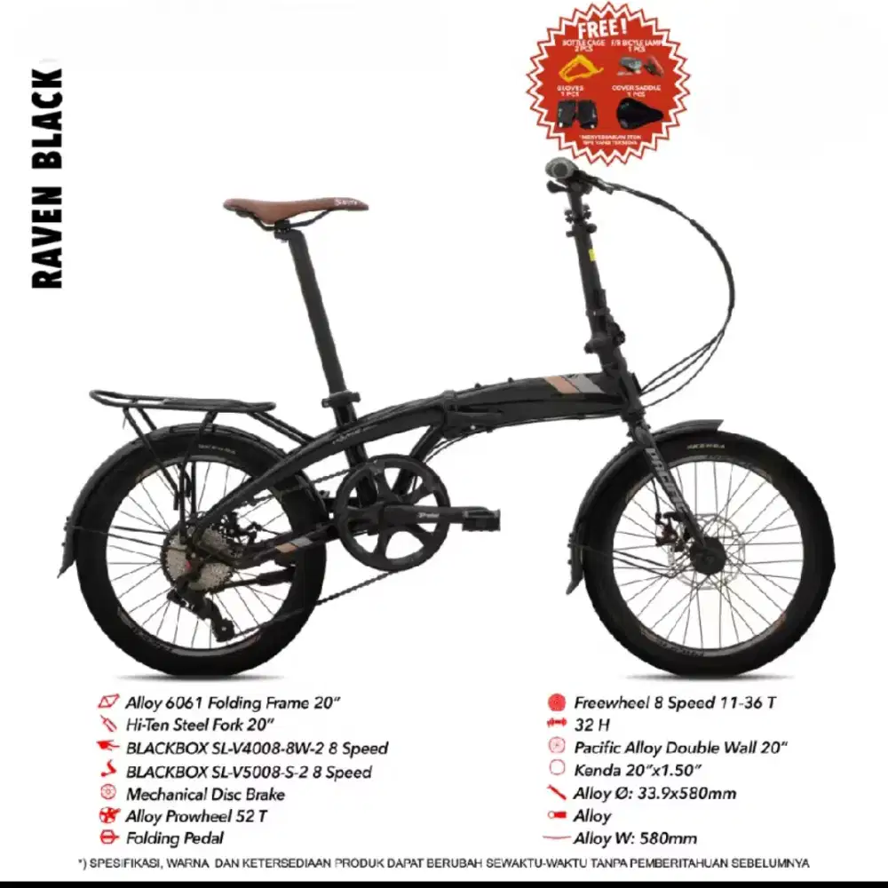 Pacific Sepeda Lipat Noris CX Frame Alloy 6061 Ukuran Ban 20