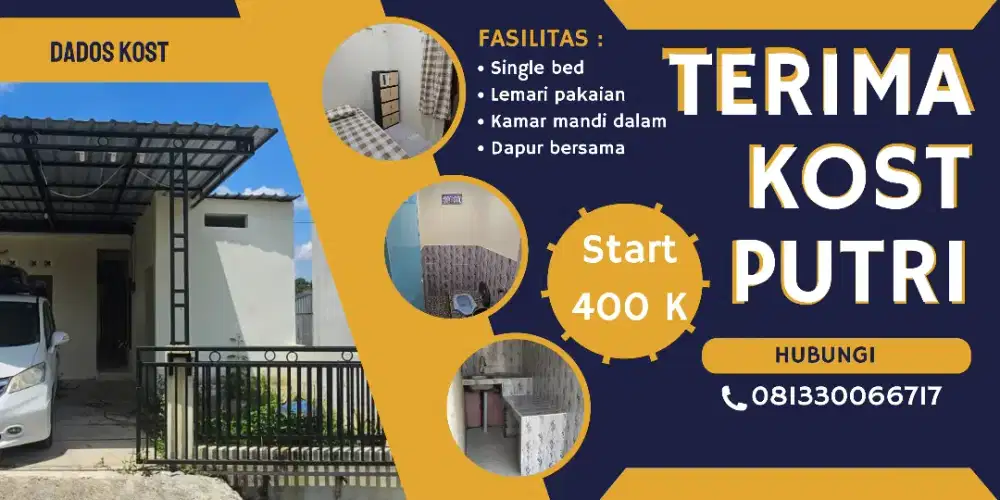 Rumah Kost Baru 7 Kamar + Kamar Mandi Dalam