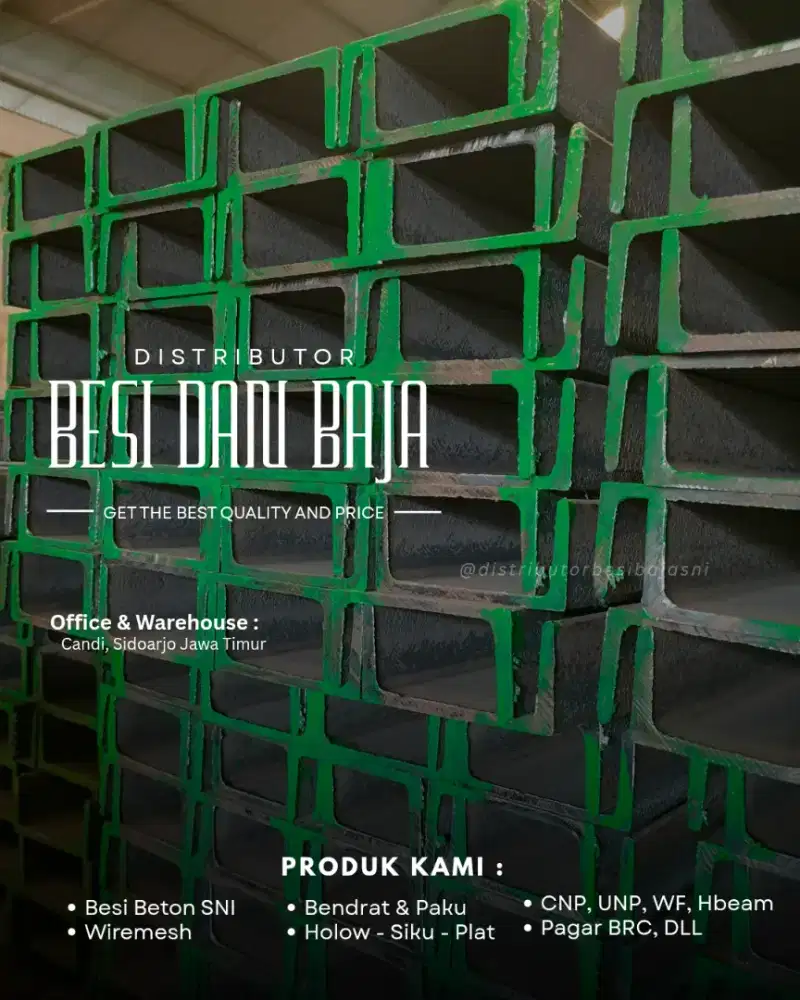 Jual besi unp, cnp, siku, plat, holow siap kirim