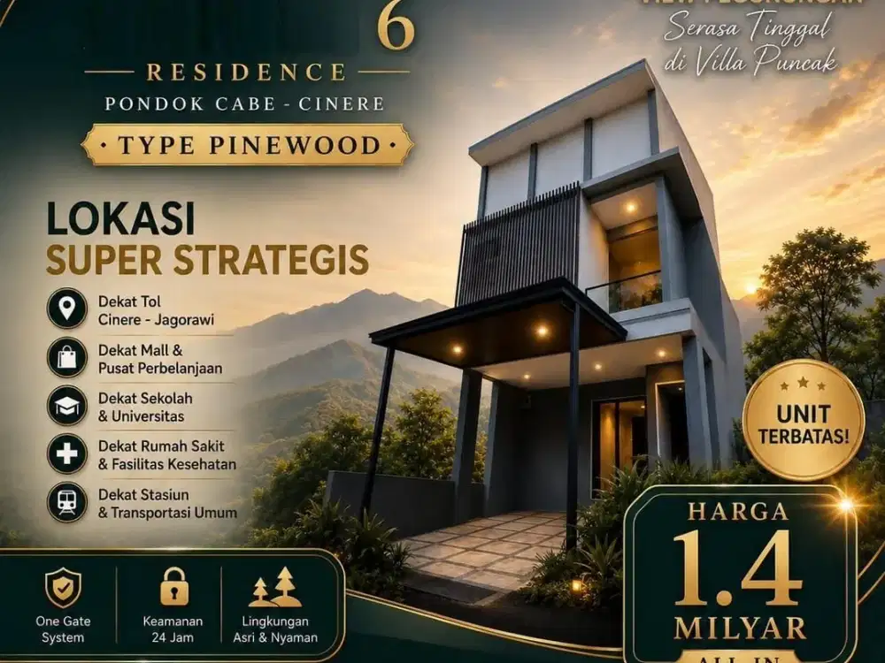 SISA 2 UNIT DARI 46 UNIT, RUMAH PREMIUM MURAH CANTIK 2 LANTAI PONDOK CABE PAMULANG TANGGERANG SELATAN