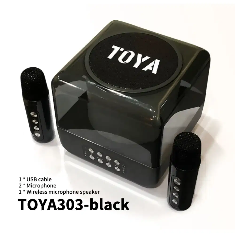 SPEAKER TOYA 303 BLACK NEW EDITION KARAOKE BLUETOOTH + DOBLE MIC (NEW)